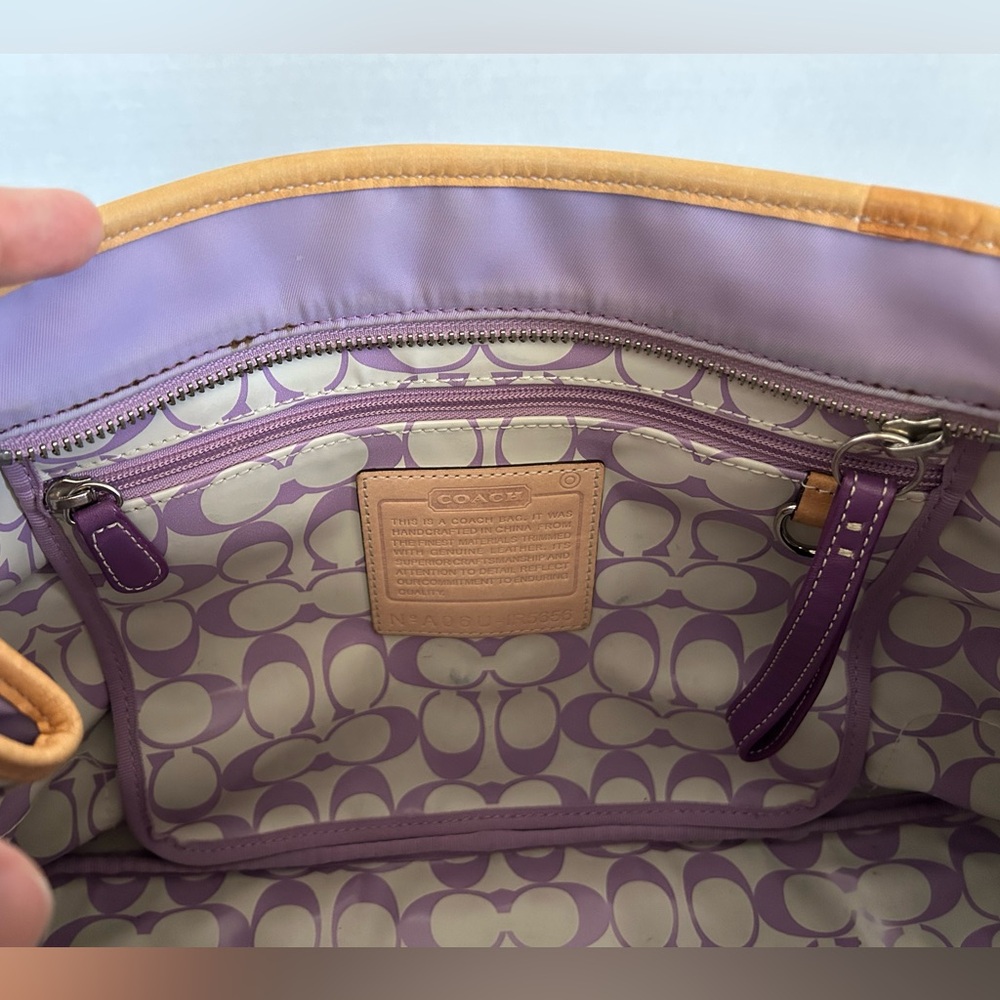 Vintage Purple Coach Women's Tote Bag - Picture 5 of 8
